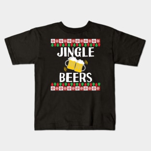 Jingle Beers funny Christmas pun for drinking friends Kids T-Shirt